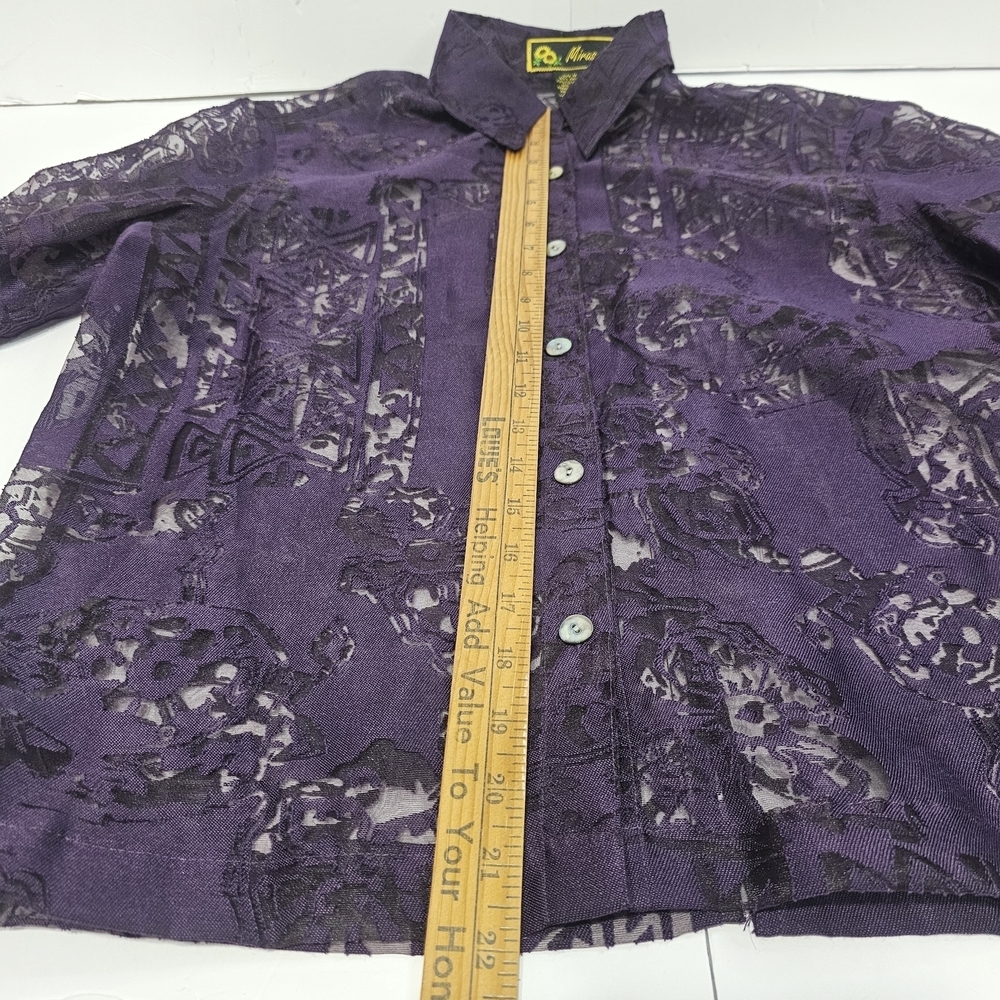 MIRASOL Purple Sheer Button-Up Shirt - Picture 3 of 8
